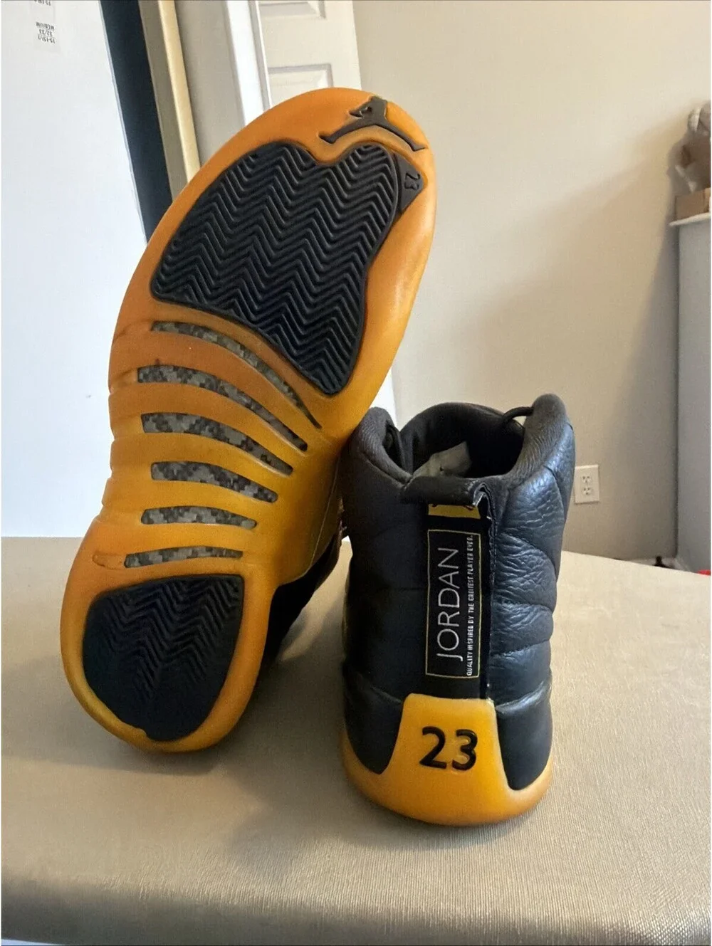 Nike Air Jordan 12 Retro Black University Gold Size 9 Men 130690-070